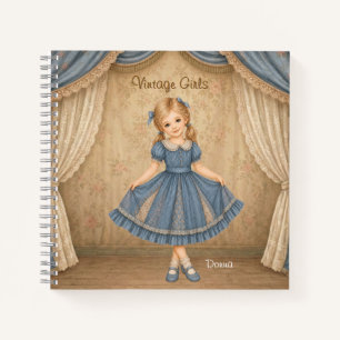 Vintage-Girls-Notizbuch mit Donna Notizblock