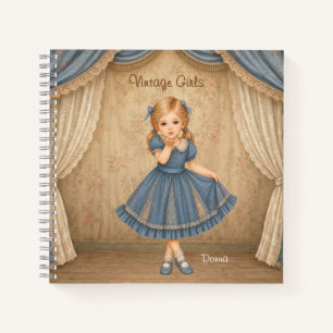 Vintage-Girls-Notizbuch mit Donna Notizblock