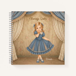 Vintage-Girls-Notizbuch mit Donna Notizblock