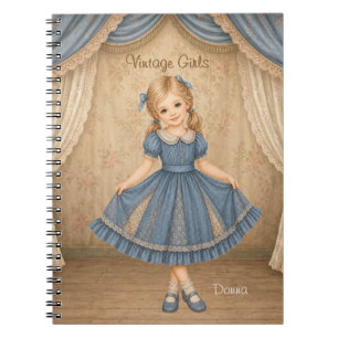 Vintage-Girls-Notizbuch mit Donna Notizblock