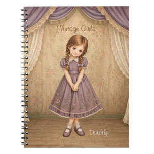 Vintage Girls Notizbuch mit Dorothy - Süß Schüchte Notizblock