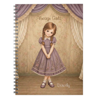 Vintage Girls Notizbuch mit Dorothy - Süß Schüchte Notizblock