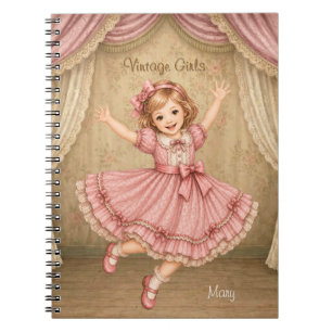 Vintage Girls Notizbuch mit Mary - Aufgeregter Spr Notizblock