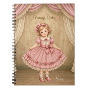 Vintage Girls Notizbuch mit Mary Notizblock