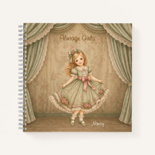 Vintage-Girls-Notizbuch mit Nancy Notizblock