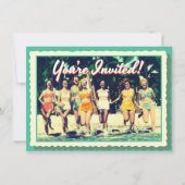 Vintage Girl's Weekend Beach Party Einladung (Vorderseite)
