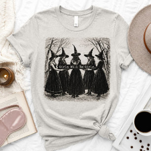 Vintage Girls Will Be Girls Hexen-Shirt   Lustig  Tri-Blend Shirt