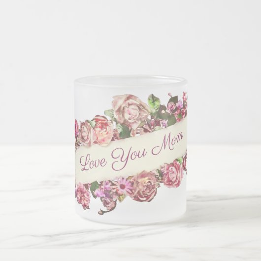 Vintage Girly Floral-Liebe - Ihre Mama Mattglastasse (Mittel)