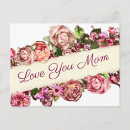 Vintage Girly Floral-Liebe - Ihre Mama Postkarte