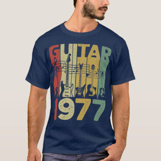 Vintage Gitarre 1977 Outfit Gitarrist Geboren 1977 T-Shirt