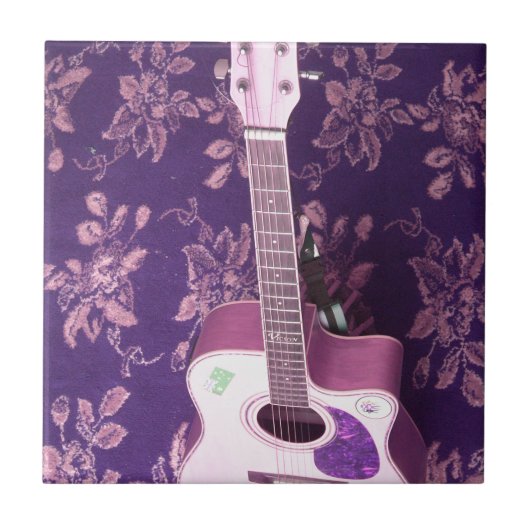 Vintage Gitarre: Afrikanischer Vibe Style Traum Fliese (Vorderseite)