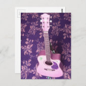Vintage Gitarre: Afrikanischer Vibe Style Traum Postkarte (Vorne/Hinten)