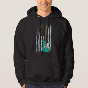 Vintage Gitarre, amerikanische Flagge Hoodie