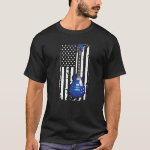 Vintage Gitarre - Amerikanische US-Flagge E-Gitarr T-Shirt