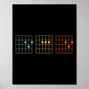 Vintage Gitarre Best Dad Ever Dad Akkord Musik Vat Poster