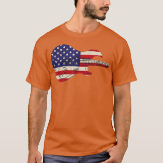 Vintage Gitarre der amerikanischen Flagge, Matchin T-Shirt