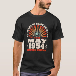 Vintage Gitarre Geboren Mai 1954 69. Geburtstag T-Shirt