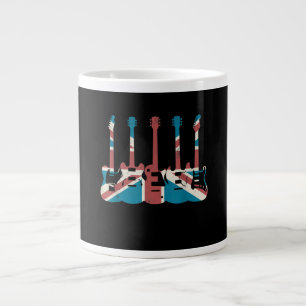 Vintage Gitarre Großbritannien Flagge - Gitarrist Jumbo-Tasse