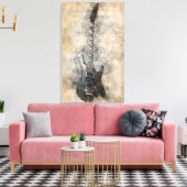 Vintage Gitarre Leinwanddruck (Insitu (Wohnzimmer))