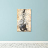 Vintage Gitarre Leinwanddruck (Insitu (Holzboden))