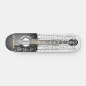 Vintage Gitarre mit Blatt-Musik - Skateboard (Horizontal)