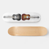 Vintage Gitarre mit Blatt-Musik - Skateboard (Horizontal)
