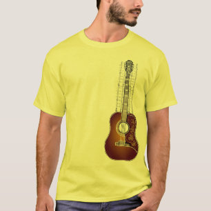 Vintage Gitarre mit Blatt-Musik - T-Shirt