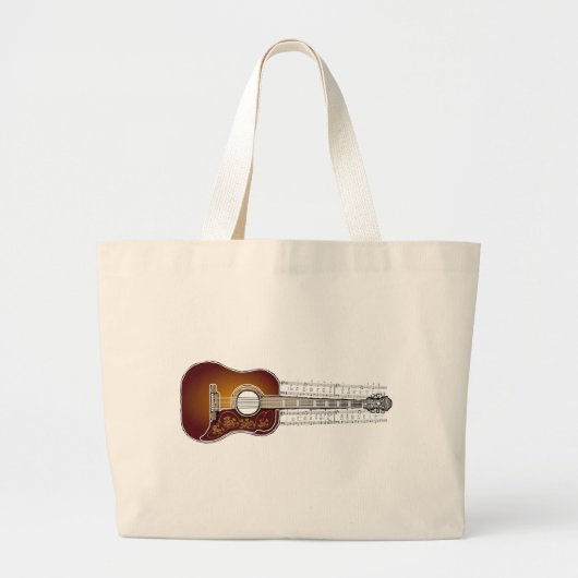 Vintage Gitarre mit Blatt-Musik - Tasche (Vorne)