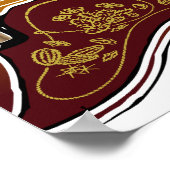 Vintage Gitarre mit Noten - Poster drucken (Ecke)