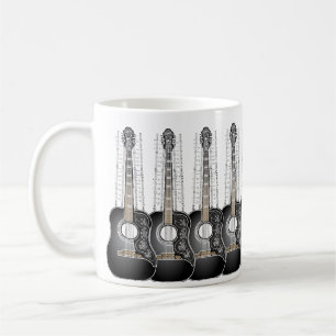 Vintage Gitarre mit Notenblatt - Tasse