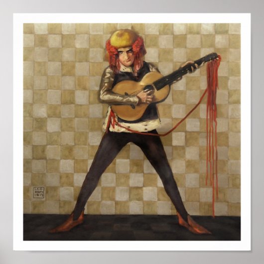 Vintage Gitarre Musiker Print Rock Star Musik Poster (Vorne)