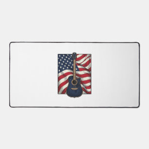 Vintage-Gitarre Patriotische Flagge Vektor-Shirt-D Schreibtischunterlage