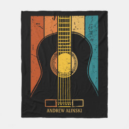 Vintage Gitarre personalisiert Fleecedecke