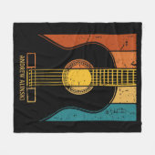 Vintage Gitarre personalisiert Fleecedecke (Vorderseite (Horizontal))