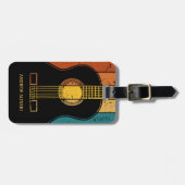 Vintage Gitarre personalisiert Gepäckanhänger (Vorderseite horizontal)