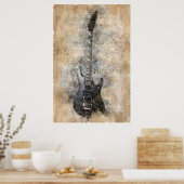 Vintage Gitarre Poster (Küche)
