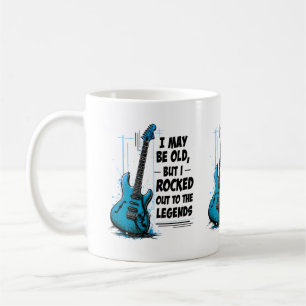 Vintage-Gitarre Retro-Rock-Legende Nostalgische Mu Kaffeetasse