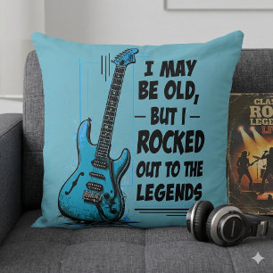 Vintage Gitarre Retro Rock Legende Nostalgische Mu Kissen