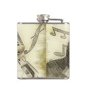 Vintage Gitarre und Mikrofon Flachmann (Rückseite)