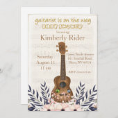 Vintage Gitarren-Babydusche  Einladung (Vorne/Hinten)