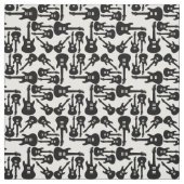 Vintage Gitarren Black & White Music Theme Stoff (Muster)