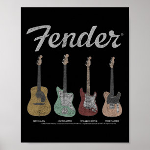 Vintage-Gitarren-Lineup Poster