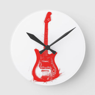 Vintage Gitarren-Wand-Uhr Runde Wanduhr