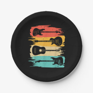Vintage Gitarrengeschenke für Men Women Music Band Pappteller