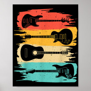 Vintage Gitarrengeschenke für Men Women Music Band Poster