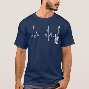 Vintage Gitarrengrafik für Men Guitar Heartbeat T-Shirt