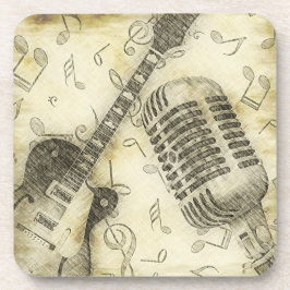 Vintage Gitarrenmikrofon-Untersetzer Getränkeuntersetzer
