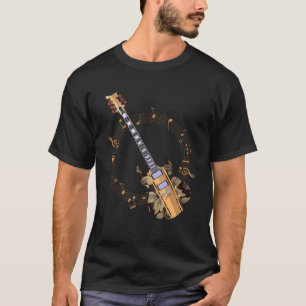 Vintage-Gitarrespieler Floral Musiker Kunst T-Shirt