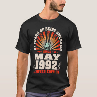 Vintage Gitarrist Gitarre Geboren Mai 1992 31. Geb T-Shirt