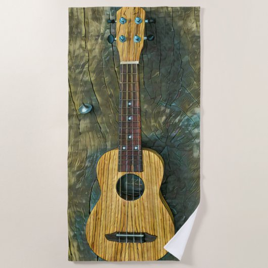 Vintage Gitarrist Strandtuch (Vorderseite)